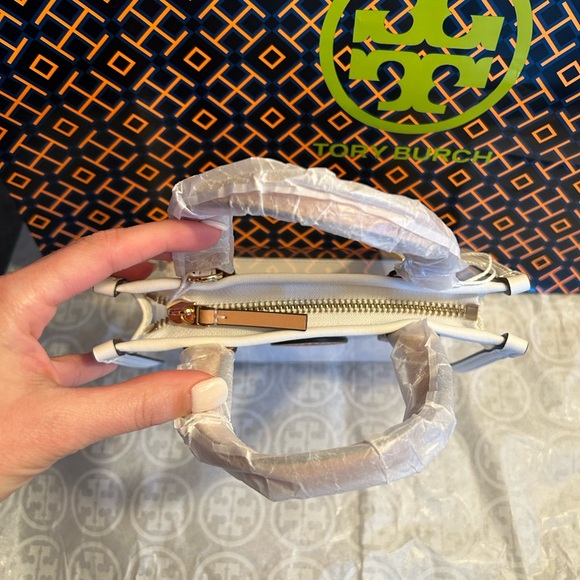 Tory Burch Ella Nylon Clear Mini Tote Bag Crossbody Clear Brown - Picture 4 of 10